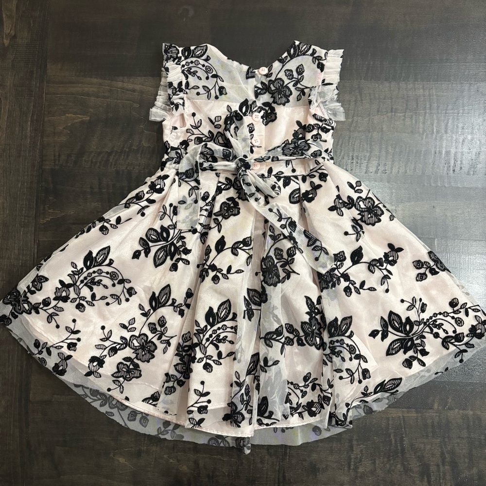 Jona Michelle soft pink/cream and Black Floral Dress - Picture 5 of 9